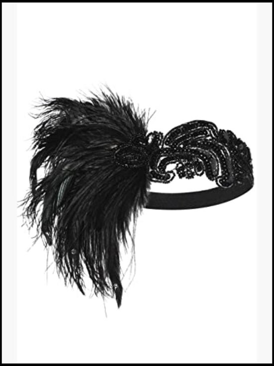 Vintage Flapper Headband Feather Headpiece Gatsby Costume Accessory with